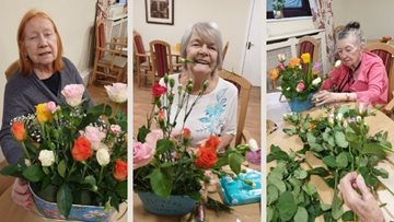 Green fingers make gorgeous flower arrangements at Manchester care home